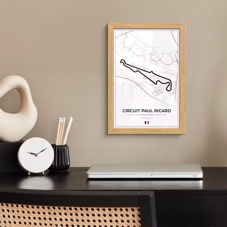 Poster met lijst - Racebaan - F1 - Circuit - Frankrijk - Circuit Paul Ricard - Wit — 2