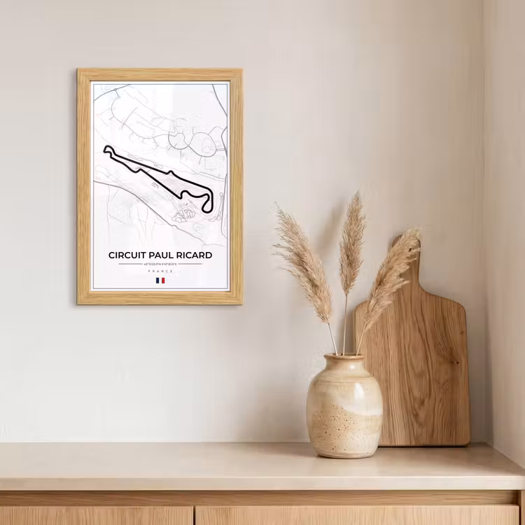 Poster met lijst - Racebaan - F1 - Circuit - Frankrijk - Circuit Paul Ricard - Wit — 3