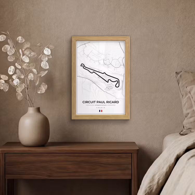 Poster met lijst - Racebaan - F1 - Circuit - Frankrijk - Circuit Paul Ricard - Wit — 4
