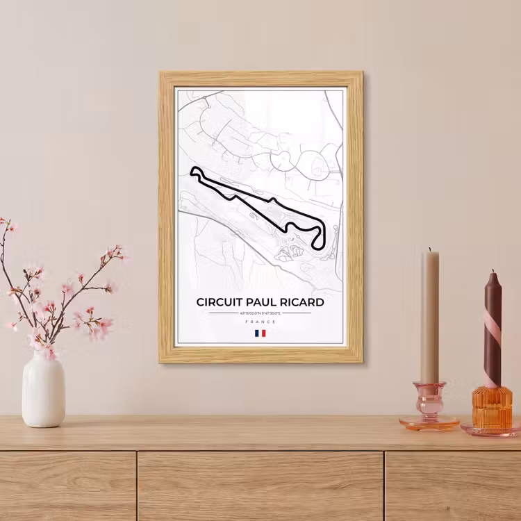 Poster met lijst - Racebaan - F1 - Circuit - Frankrijk - Circuit Paul Ricard - Wit — 5