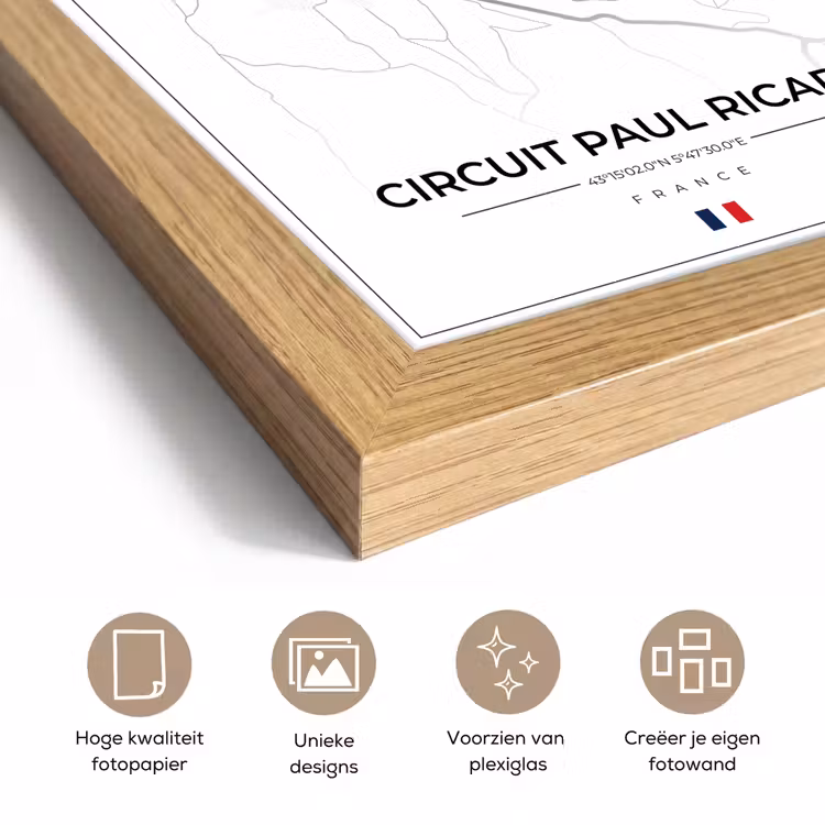 Poster met lijst - Racebaan - F1 - Circuit - Frankrijk - Circuit Paul Ricard - Wit — 6