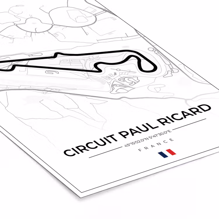 Poster met lijst - Racebaan - F1 - Circuit - Frankrijk - Circuit Paul Ricard - Wit — 7