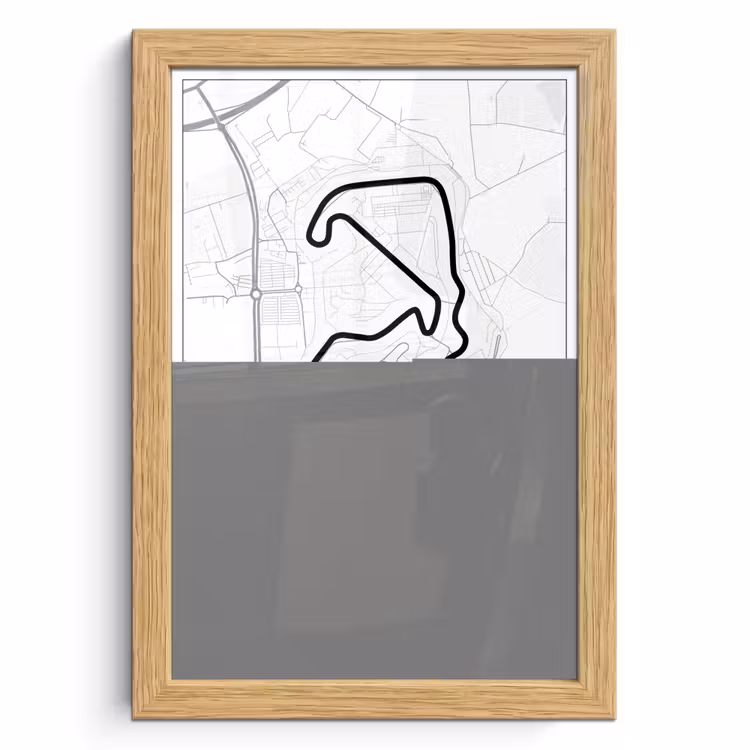 Poster met lijst - Racing - Engeland - Racebaan - Circuit - Silverstone - Wit — 1