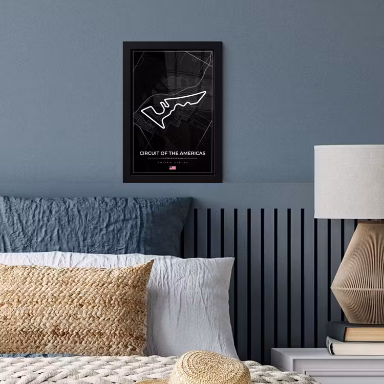 Poster met lijst - Amerika - Racebaan - Formule 1 - Circuit of the Americas - Racing - Zwart — 3