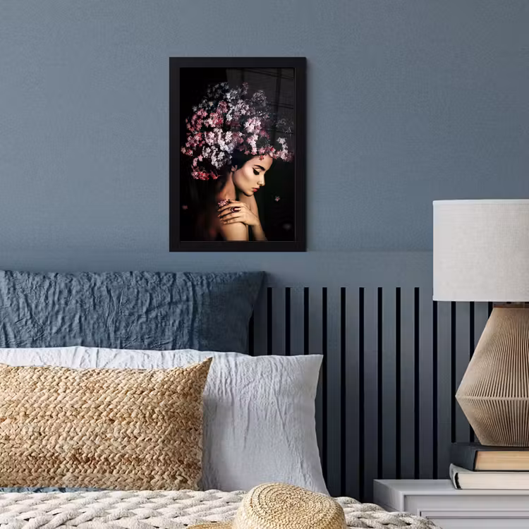 Poster met lijst - Bloesem - Vrouw - Roze - Bloemen - Luxe — 3