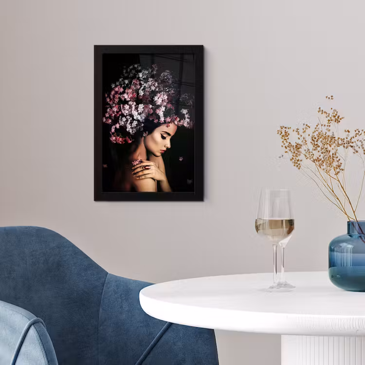 Poster met lijst - Bloesem - Vrouw - Roze - Bloemen - Luxe — 4