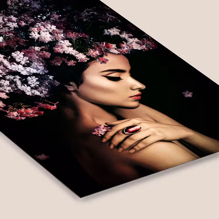Poster met lijst - Bloesem - Vrouw - Roze - Bloemen - Luxe — 7