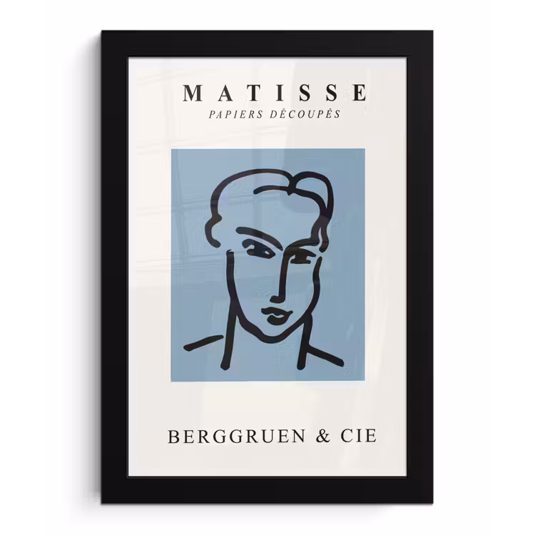 Poster met lijst - Portret - Man - Blauw - Kunst - Henri Matisse — 1