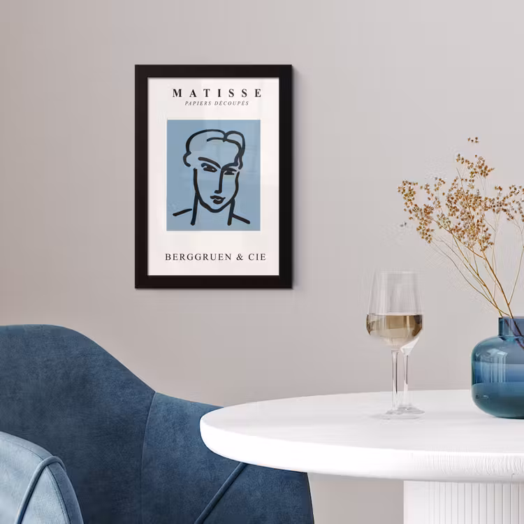 Poster met lijst - Portret - Man - Blauw - Kunst - Henri Matisse — 4