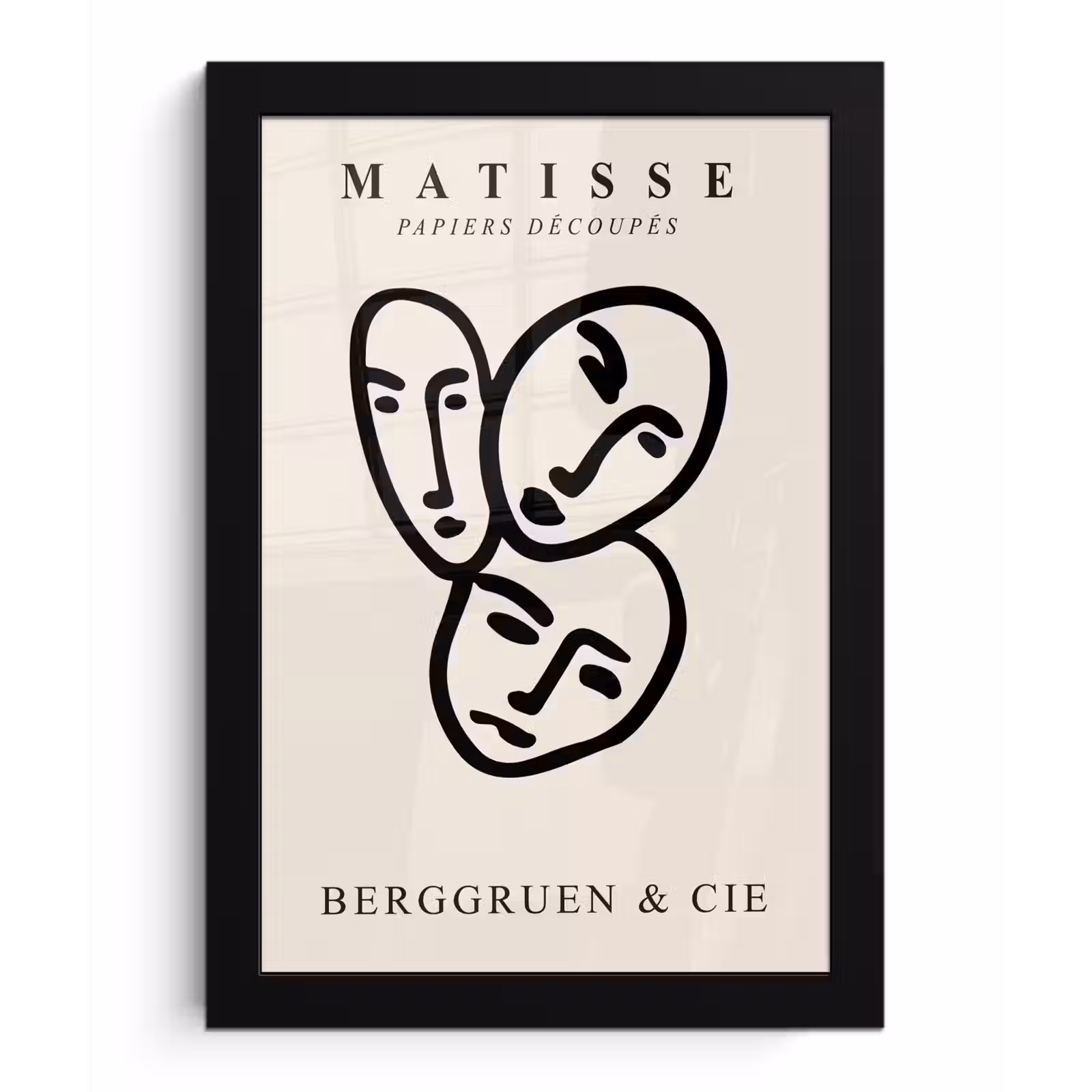 Poster met lijst - Matisse - Gezicht - Portret - Zwart — 1