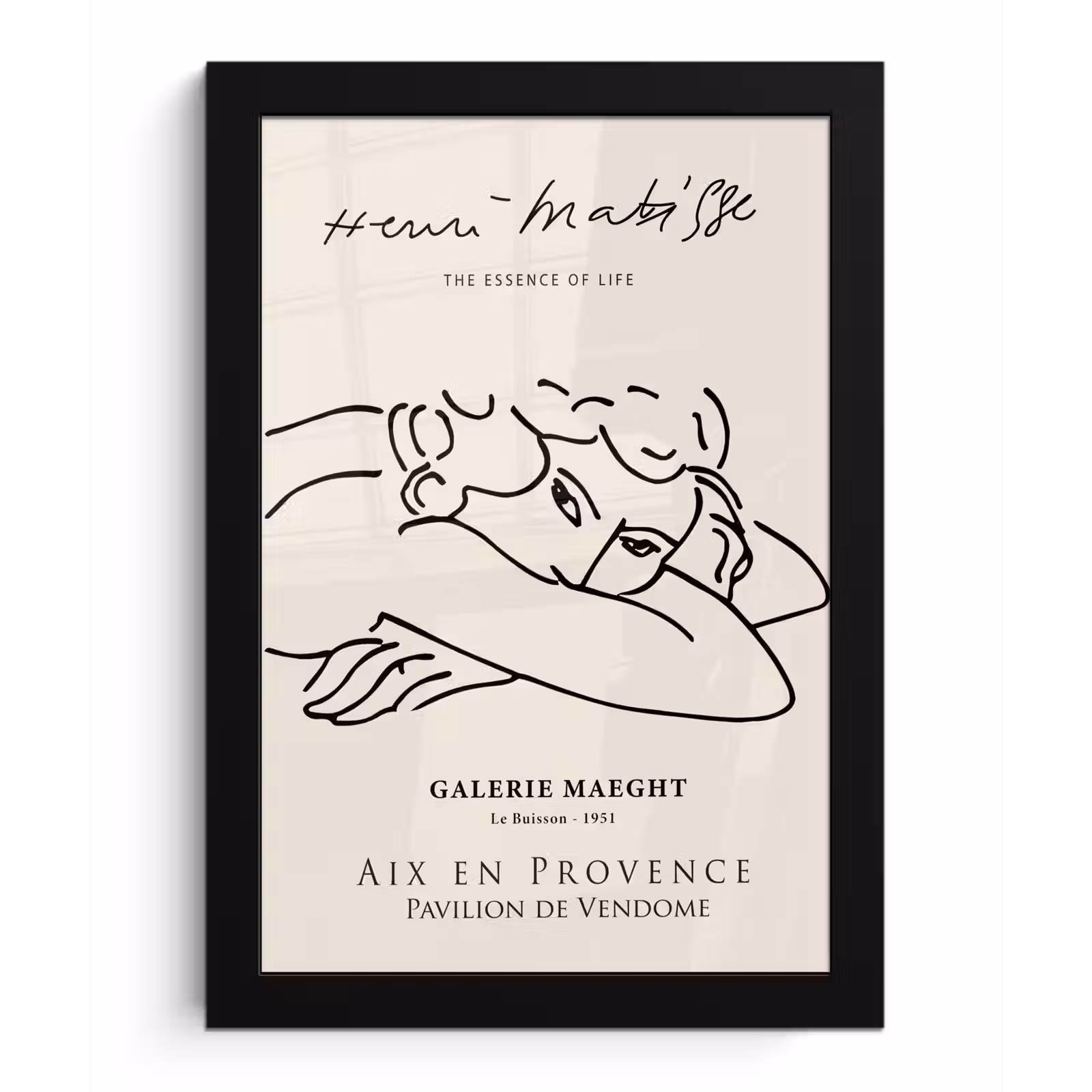 Poster met lijst - Matisse - Vrouw - Portret - Line art — 1