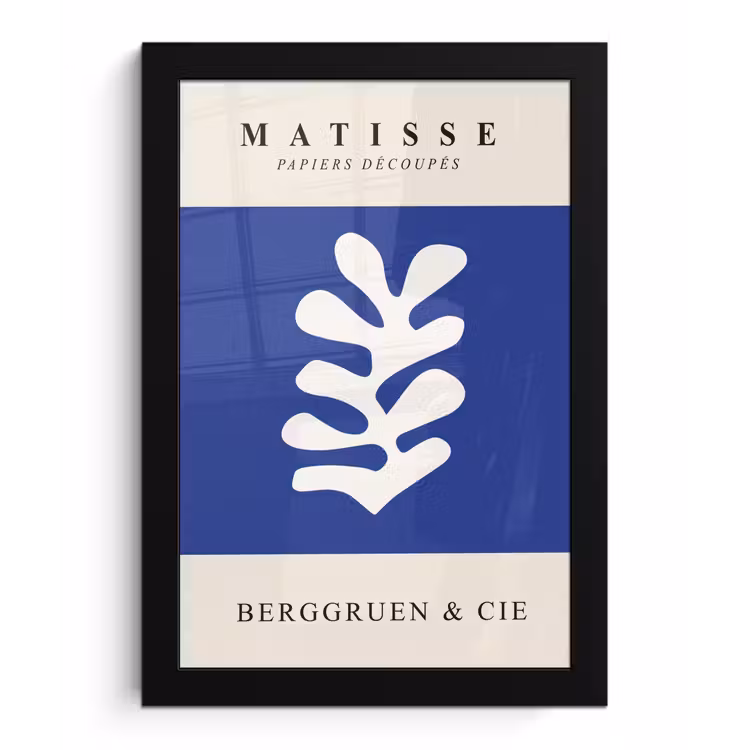 Poster met lijst - Blauw - Vormen - Abstract - Henri Matisse — 1
