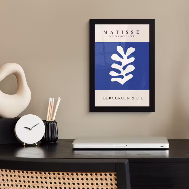 Poster met lijst - Blauw - Vormen - Abstract - Henri Matisse — 2