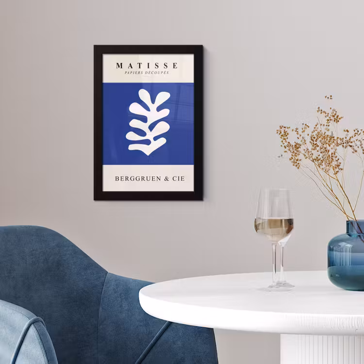 Poster met lijst - Blauw - Vormen - Abstract - Henri Matisse — 4