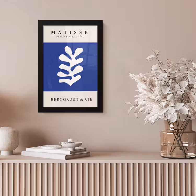 Poster met lijst - Blauw - Vormen - Abstract - Henri Matisse — 5