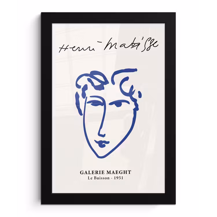 Poster met lijst - Henri Matisse - Oude meesters - Portret - Blauw — 1