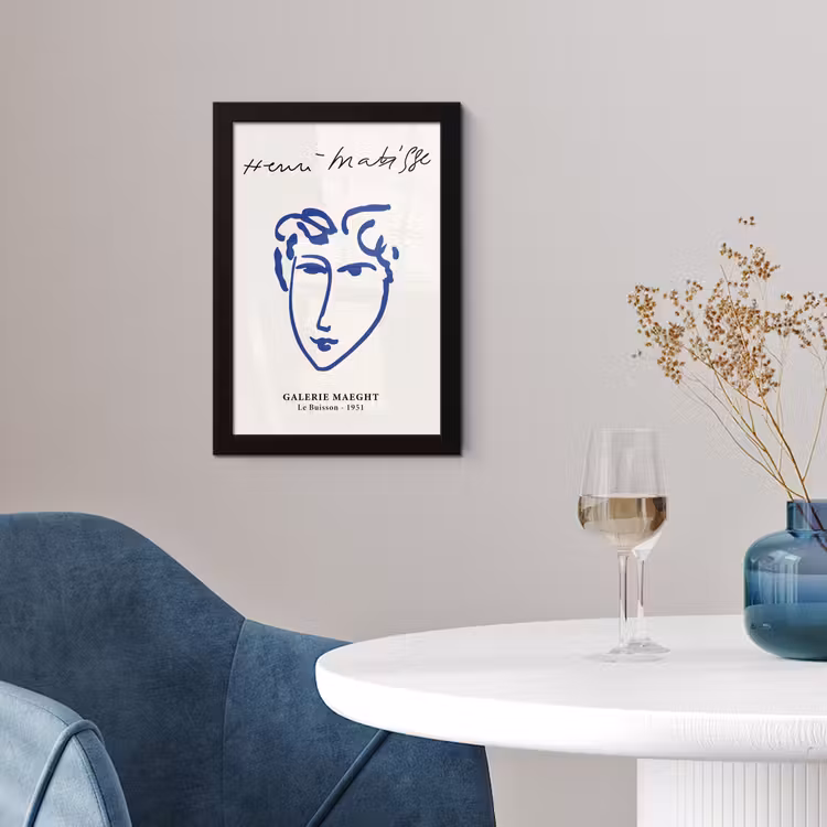 Poster met lijst - Henri Matisse - Oude meesters - Portret - Blauw — 4