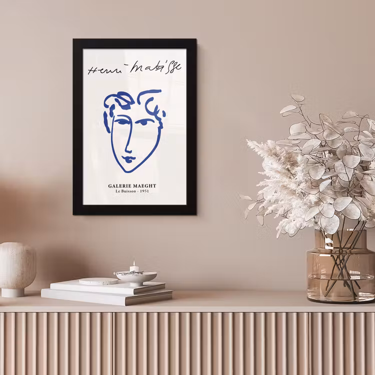 Poster met lijst - Henri Matisse - Oude meesters - Portret - Blauw — 5