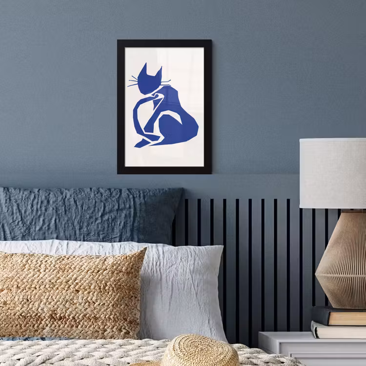 Poster met lijst - Kat - Huisdieren - Blauw - Matisse — 3
