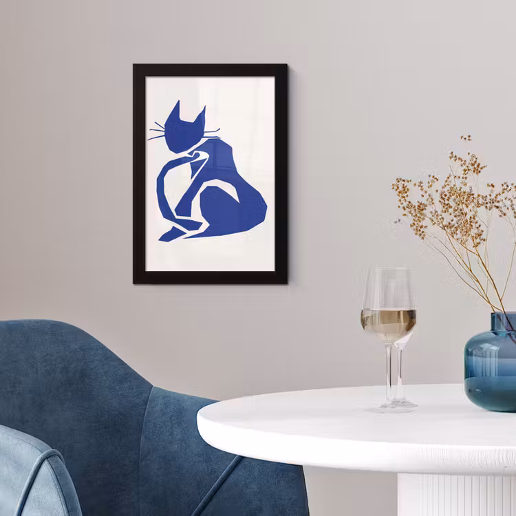 Poster met lijst - Kat - Huisdieren - Blauw - Matisse — 4