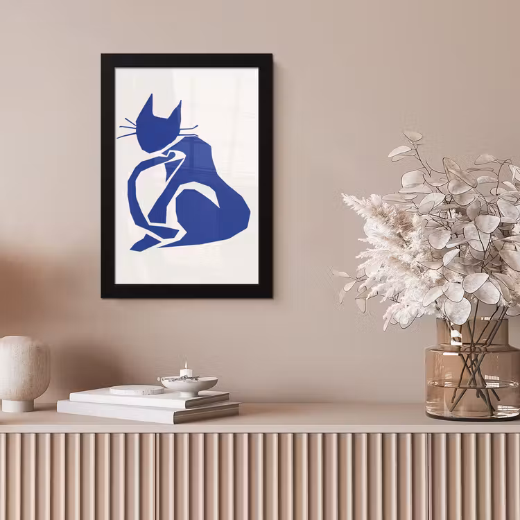 Poster met lijst - Kat - Huisdieren - Blauw - Matisse — 5