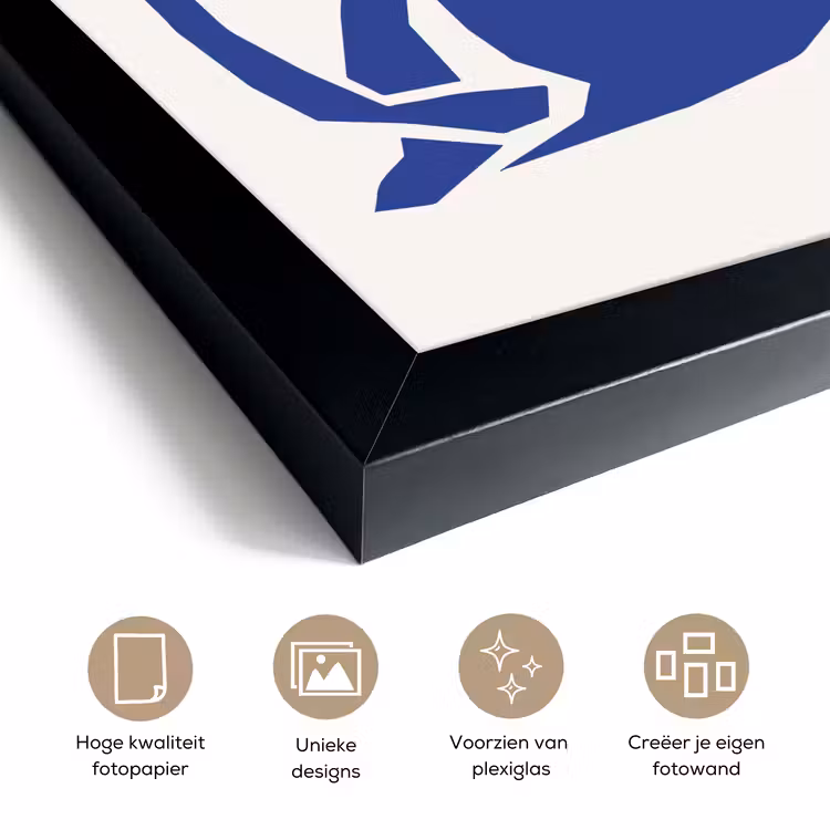 Poster met lijst - Kat - Huisdieren - Blauw - Matisse — 6