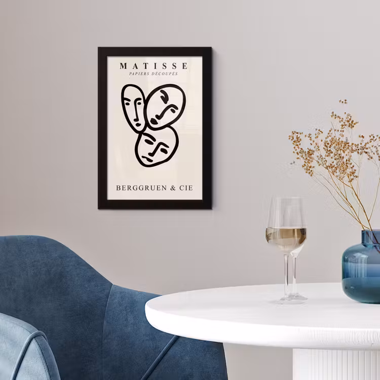 Poster met lijst - Matisse - Gezicht - Portret - Zwart — 4