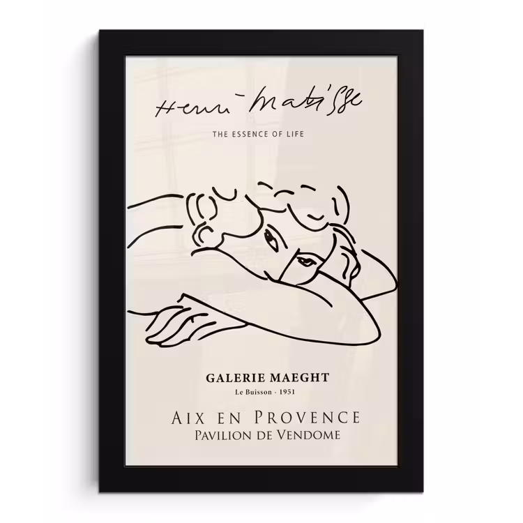 Poster met lijst - Matisse - Vrouw - Portret - Line art — 1