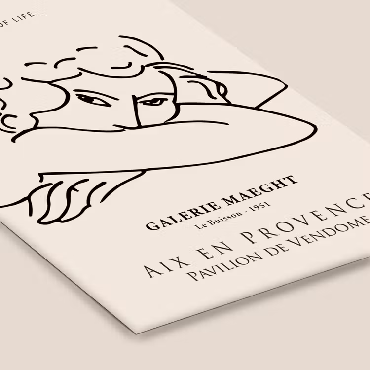 Poster met lijst - Matisse - Vrouw - Portret - Line art — 7