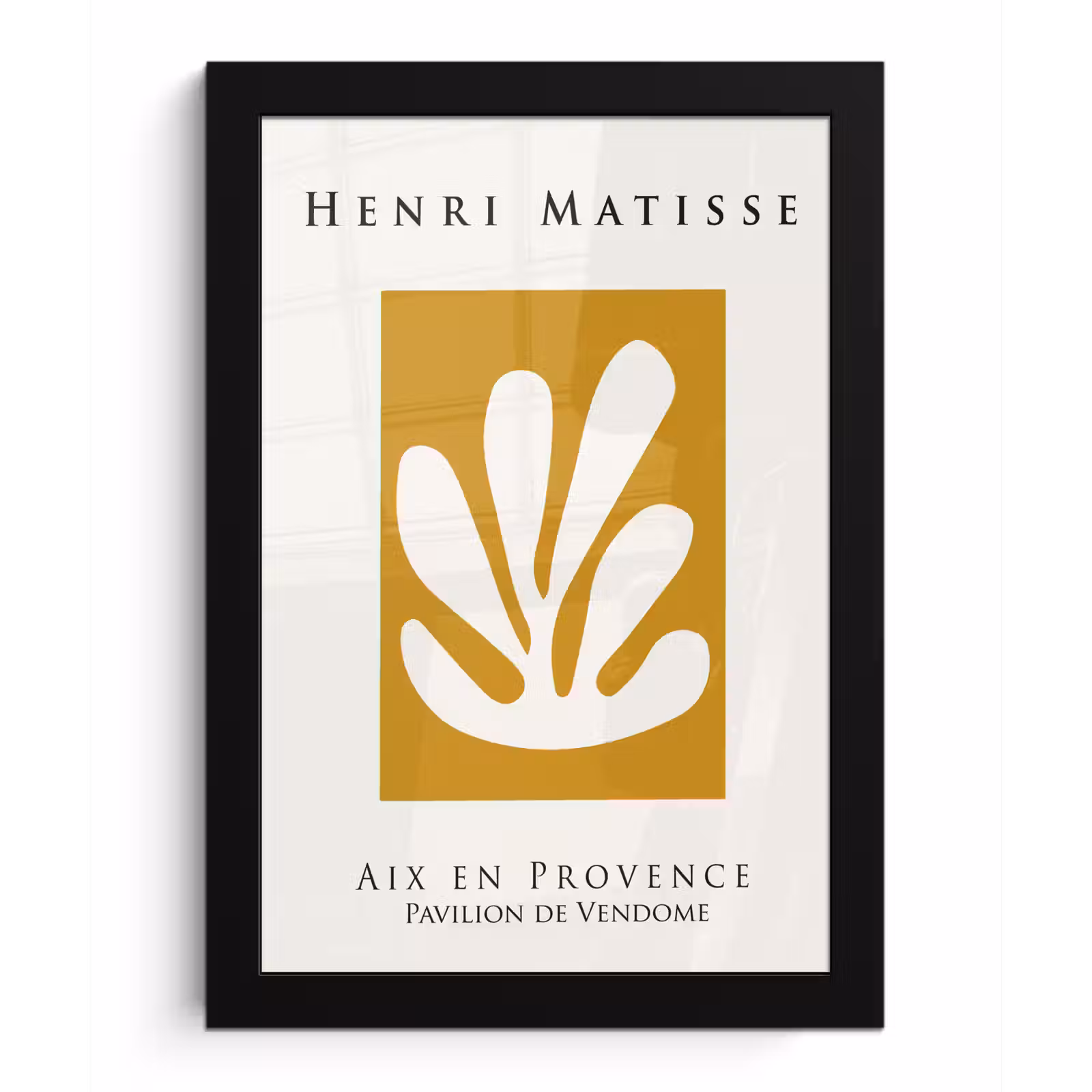 Poster met lijst - Matisse - Okergeel - Vormen - Bladeren - Kunststof — 1
