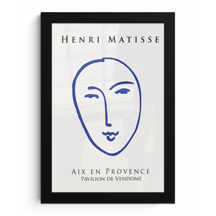 Poster met lijst - Henri Matisse - Hoofd - Vrouw - Blauw - Abstract — 1