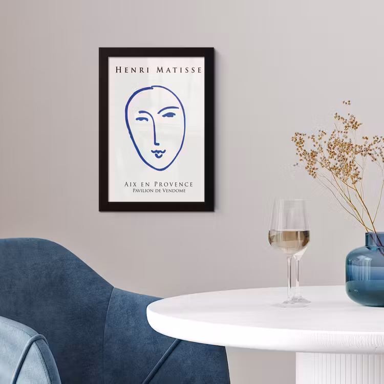 Poster met lijst - Henri Matisse - Hoofd - Vrouw - Blauw - Abstract — 4