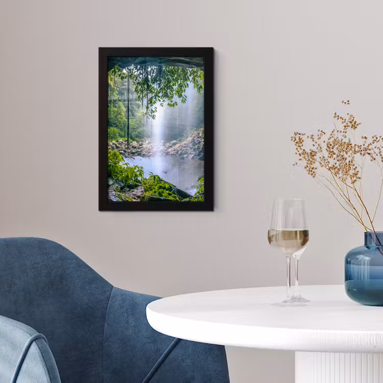 Poster met lijst - Jungle - Regenwoud - Water - Waterval - Planten — 4