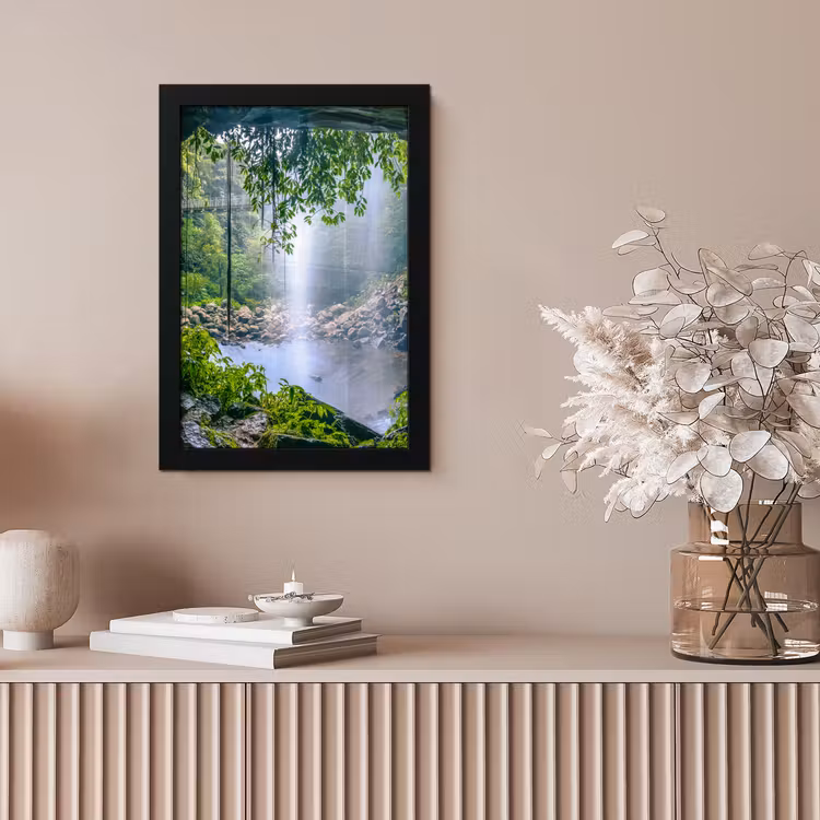 Poster met lijst - Jungle - Regenwoud - Water - Waterval - Planten — 5