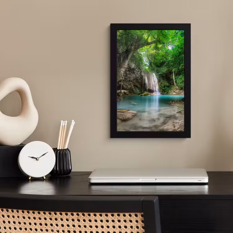 Poster met lijst - Jungle - Waterval - Planten - Water - Natuur — 2