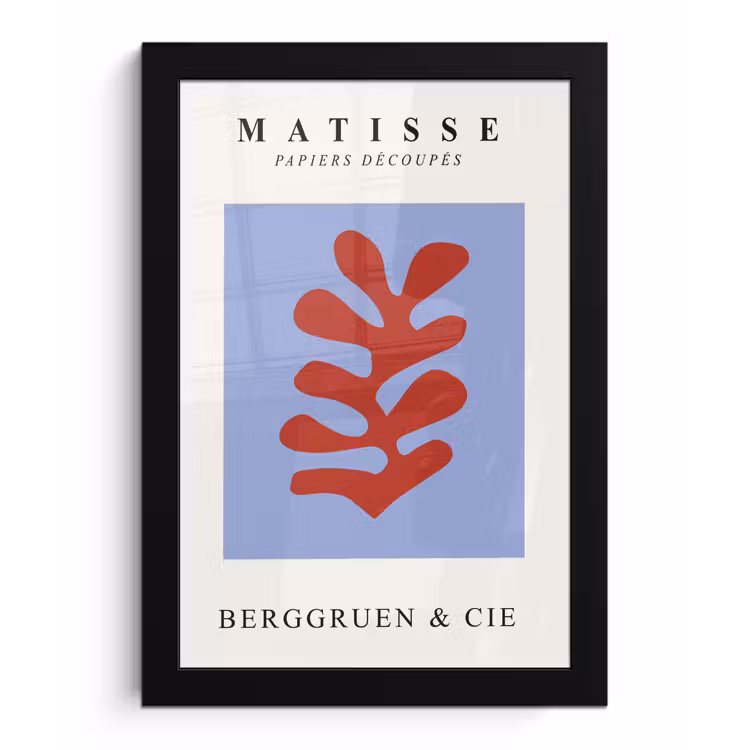 Poster met lijst - Matisse - Blad - Rood - Blauw - Abstract — 1