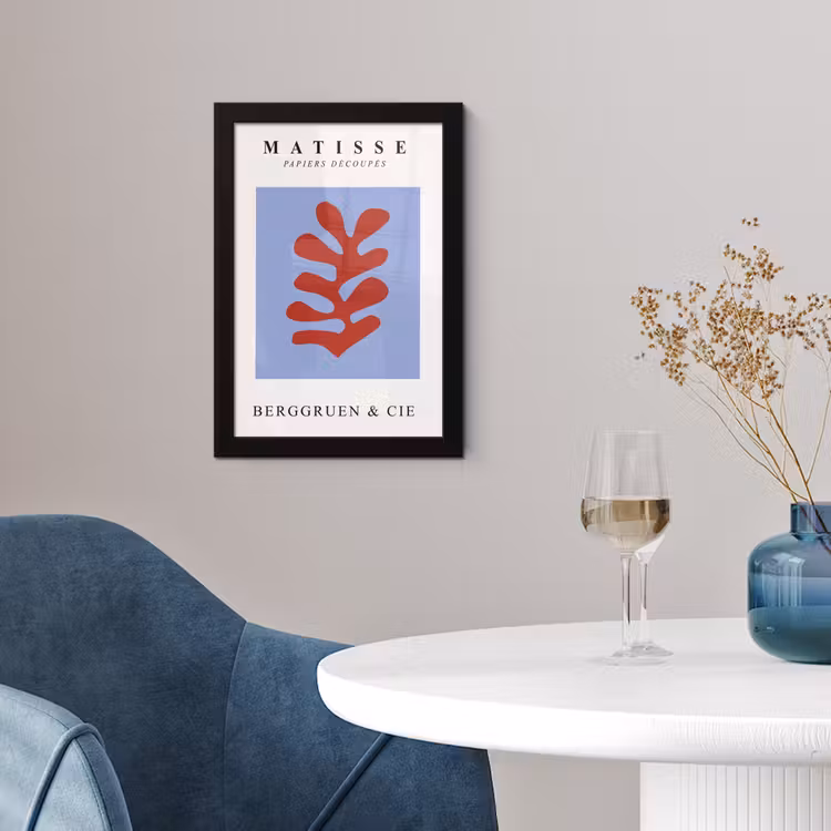 Poster met lijst - Matisse - Blad - Rood - Blauw - Abstract — 4