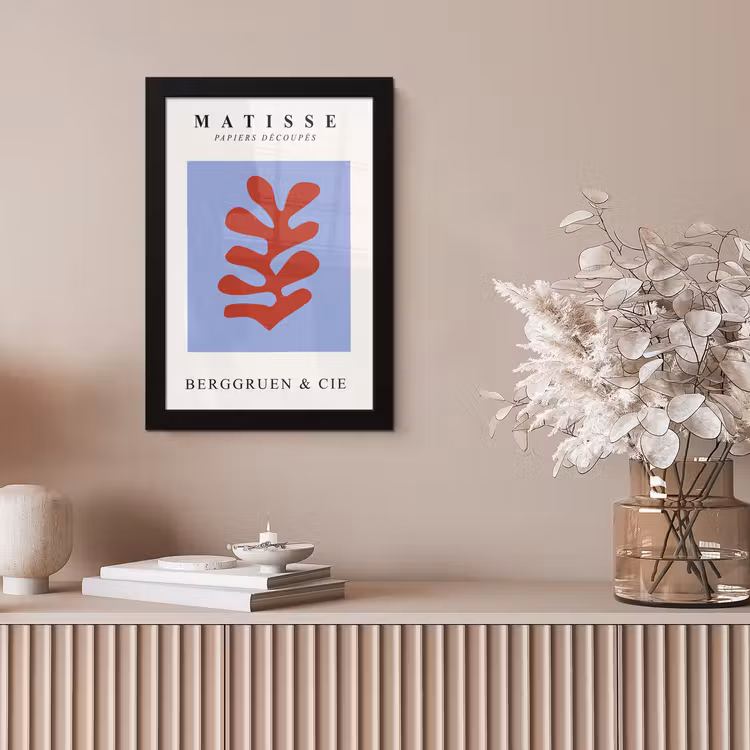 Poster met lijst - Matisse - Blad - Rood - Blauw - Abstract — 5