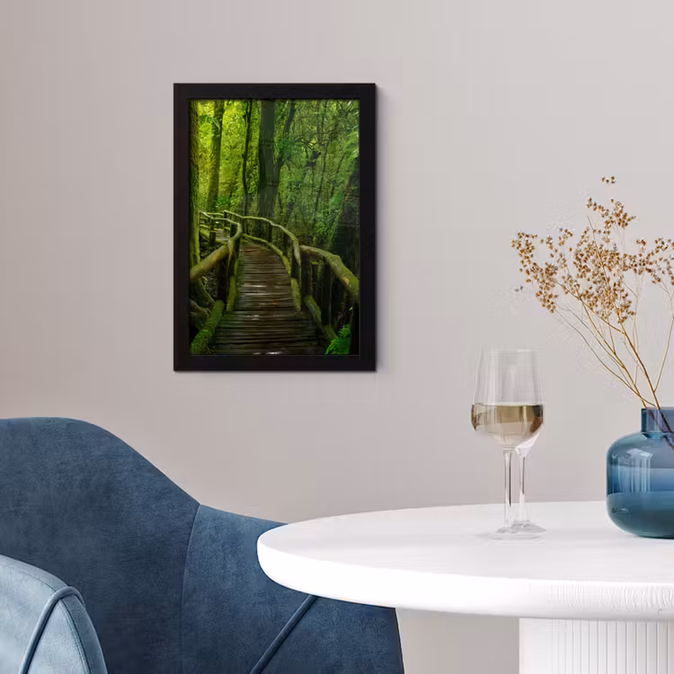 Poster met lijst - Jungle - Brug - Mos - Natuur - Tropisch — 4