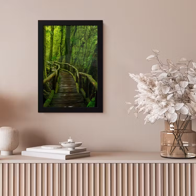 Poster met lijst - Jungle - Brug - Mos - Natuur - Tropisch — 5