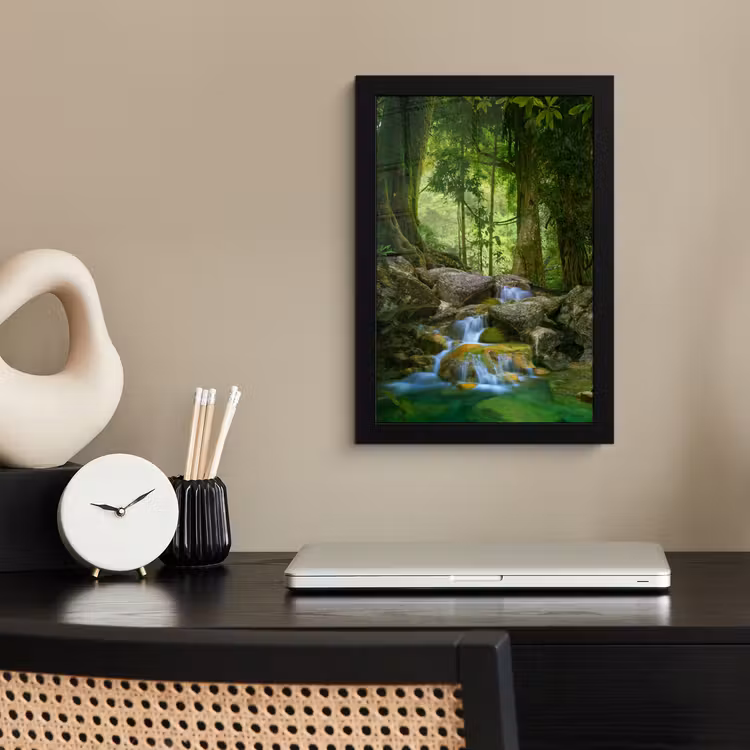 Poster met lijst - Jungle - Stenen - Water - Natuur - Planten — 2
