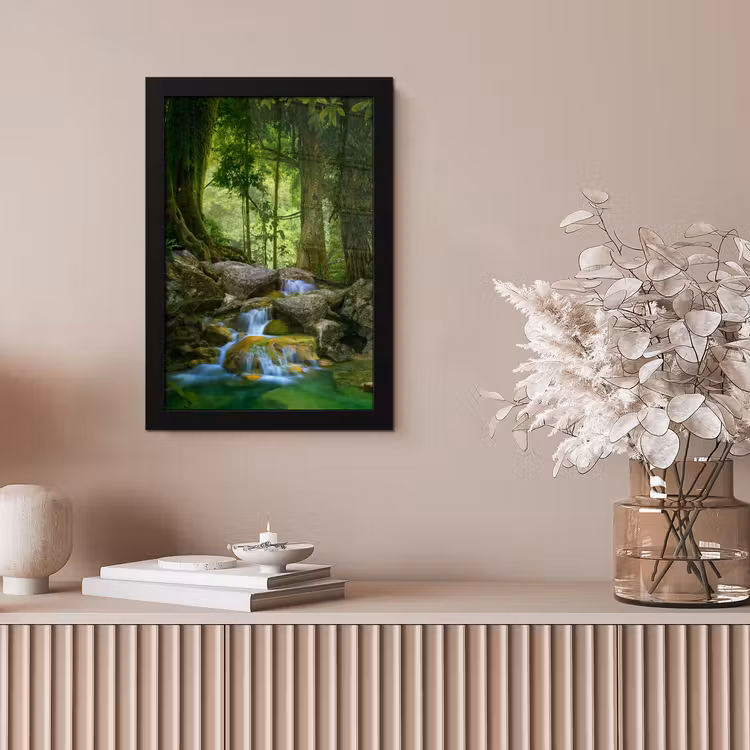 Poster met lijst - Jungle - Stenen - Water - Natuur - Planten — 5