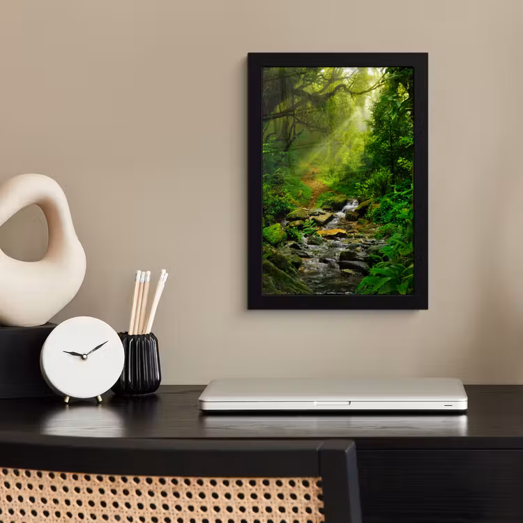 Poster met lijst - Jungle - Water - Bladeren - Zon - Natuur — 2