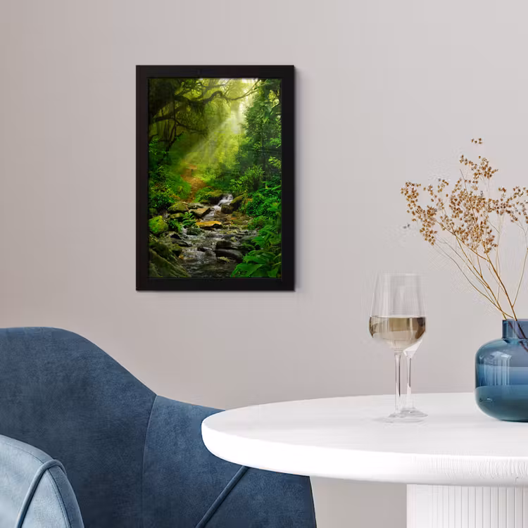 Poster met lijst - Jungle - Water - Bladeren - Zon - Natuur — 4