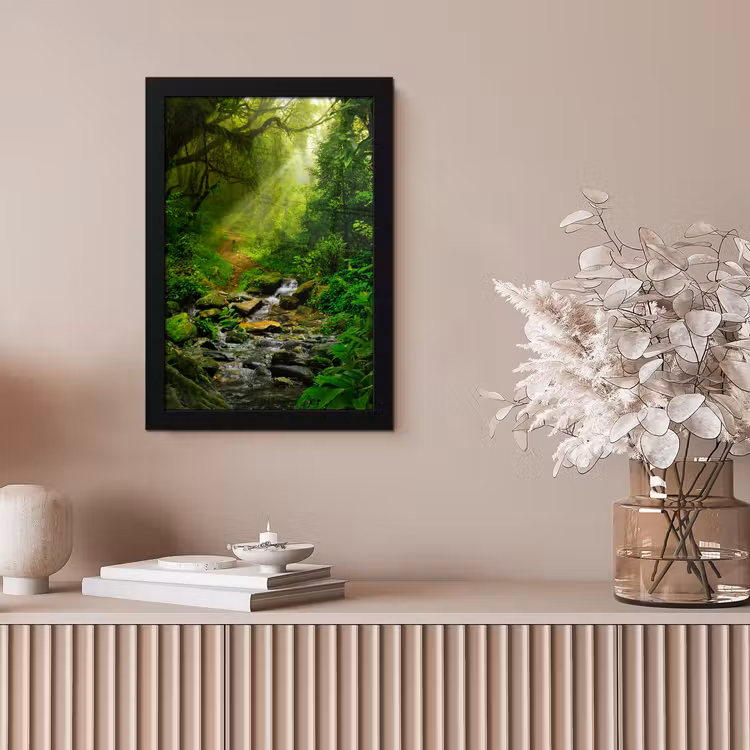 Poster met lijst - Jungle - Water - Bladeren - Zon - Natuur — 5