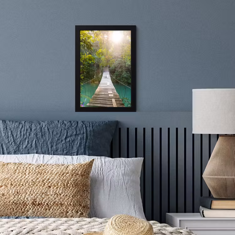 Poster met lijst - Jungle - Water - Brug - Natuur - Planten — 3