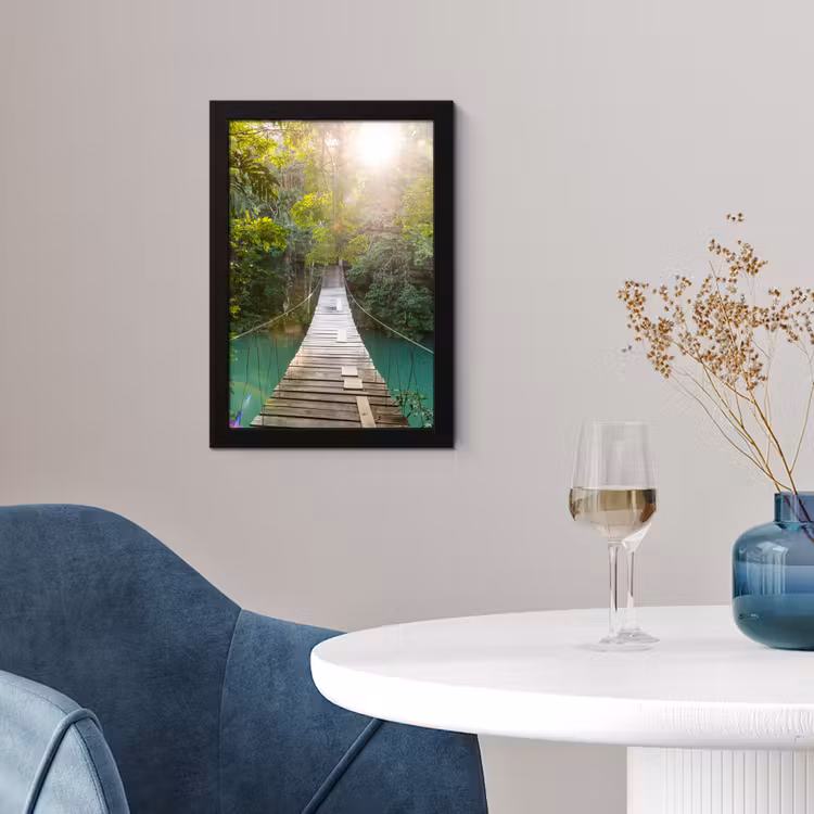 Poster met lijst - Jungle - Water - Brug - Natuur - Planten — 4