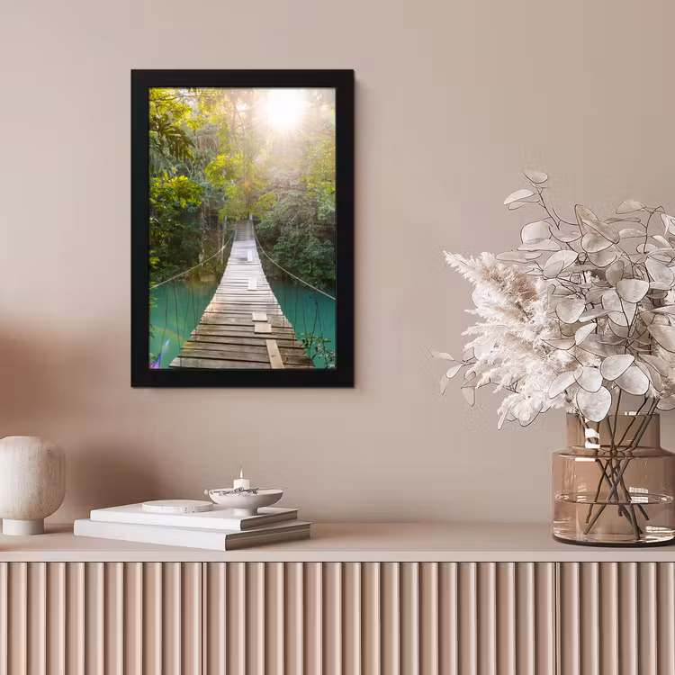 Poster met lijst - Jungle - Water - Brug - Natuur - Planten — 5