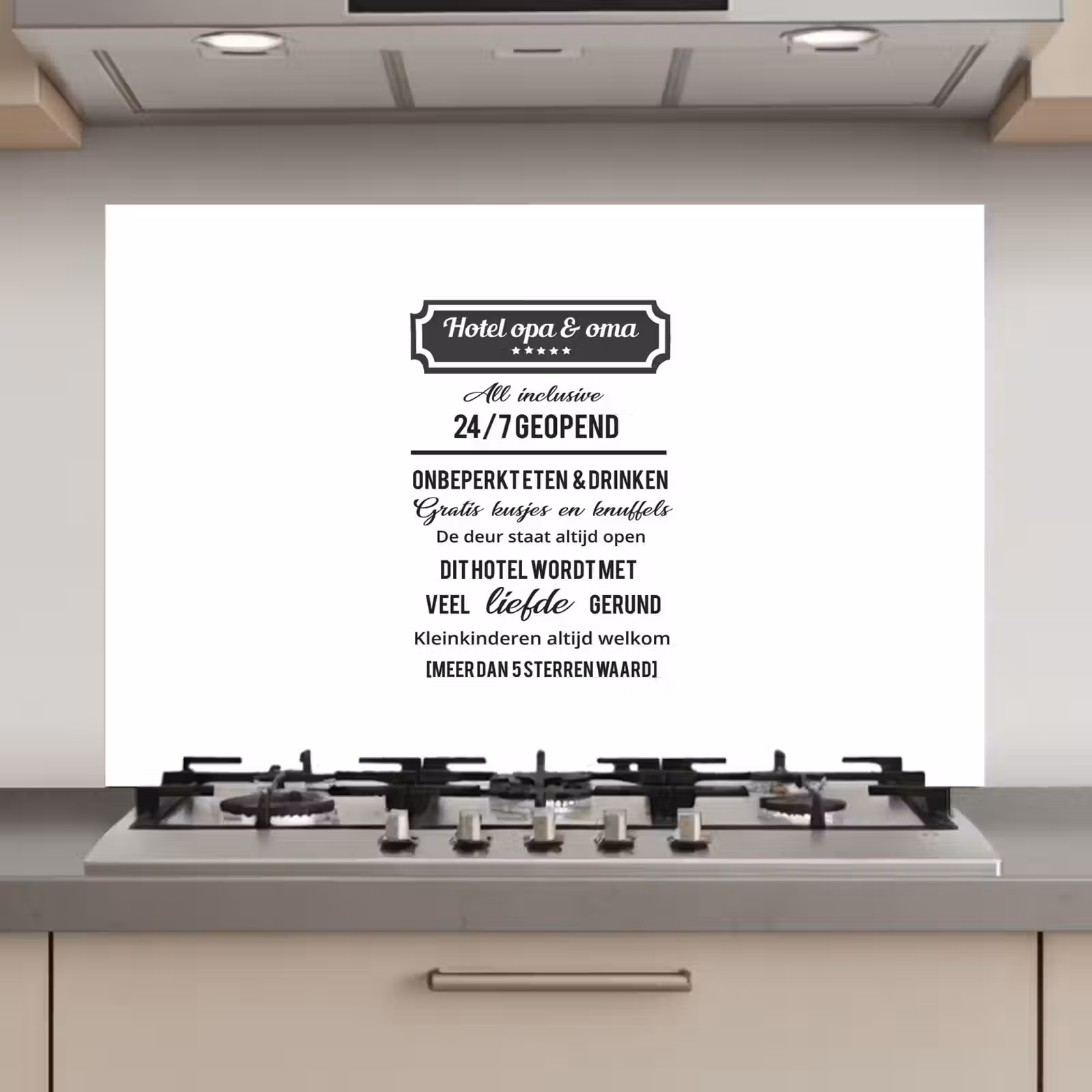 Spatscherm keuken - Hotel opa & oma - Spreuken - Opa - Quotes - Oma — 1