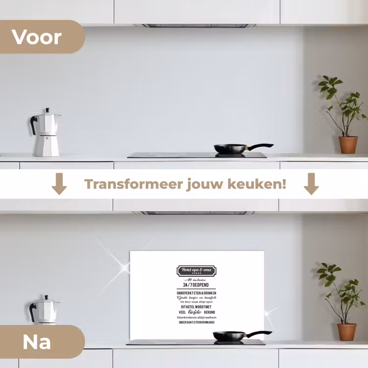Spatscherm keuken - Hotel opa & oma - Spreuken - Opa - Quotes - Oma — 3
